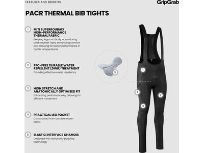 GripGrab PACR Thermal Bib Tights, black - Bild 7