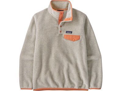 Patagonia Women's Lightweight Synchilla Snap-T Pullover oatmeal heather w/heirloom peach