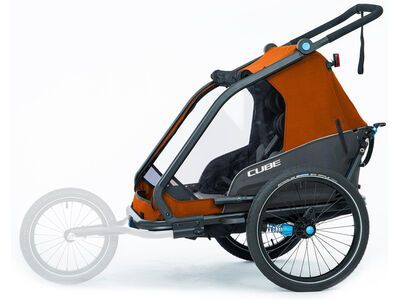 Cube Kinder Fahrradanhänger Double CMPT X Actionteam ohne Sonnenschutz, grey´n´orange - Bild 8