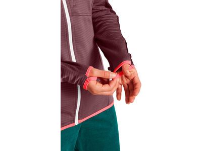 Ortovox Merino Fleece Light Grid Hooded Jacket W, wild berry - Bild 4
