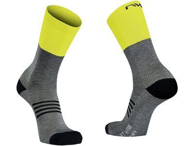 Northwave Extreme Pro High Sock, grey/yellow fluo