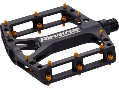 Reverse Black One Pedals, black/gold