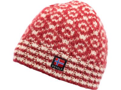 Devold Svalbard Wool Beanie, hindberry/offwhite