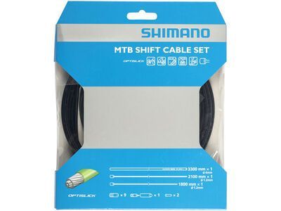 Shimano Schaltzug-Set MTB Edelstahl Optislick beschichtet - 2x 2.100 mm schwarz