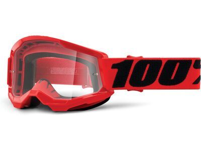 100% Strata 2 Junior Goggle - Clear, red