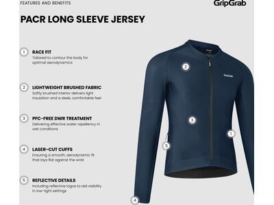 GripGrab PACR Long Sleeve Jersey, navy blue - Bild 9