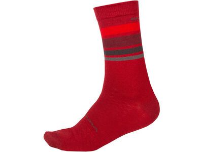 Endura Baabaa Merino Stripe Sock, red