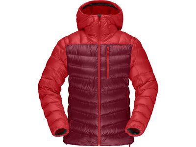 Norrona lyngen down850 Hood W's, true red/rhubarb
