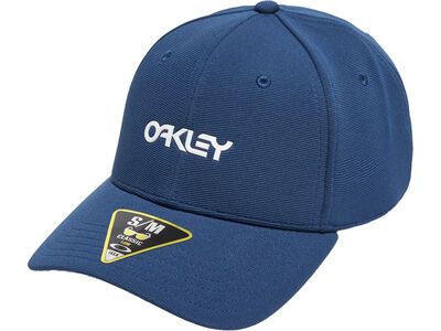 Oakley 6 Panel Stretch Metallic Hat, poseidon/white