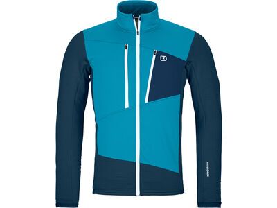 Ortovox Merino Fleece Grid Jacket M, mountain blue