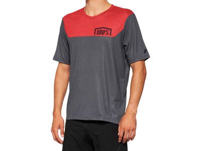 100% Airmatic Short Sleeve Jersey, charcoal/racer red