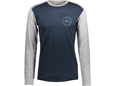 Scott Defined Merino L/SL Men's Shirt, dark blue/light grey melange
