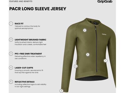 GripGrab PACR Long Sleeve Jersey, olive green - Bild 9