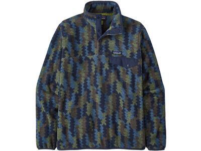 Patagonia Men's Lightweight Synch Snap-T Pullover Climbing Trees Ikat, new navy
