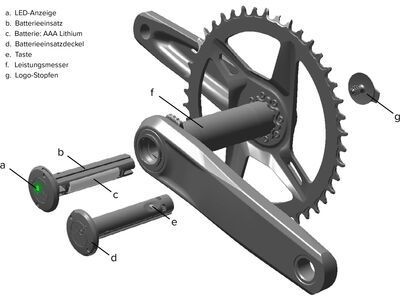 SRAM XX Eagle AXS Transmission Left Arm Spindle Power Meter - Bild 2