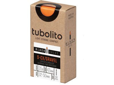 Tubolito S-Tubo CX/Gravel 42 mm - 700C x 32-50 / Black Valve, orange/black