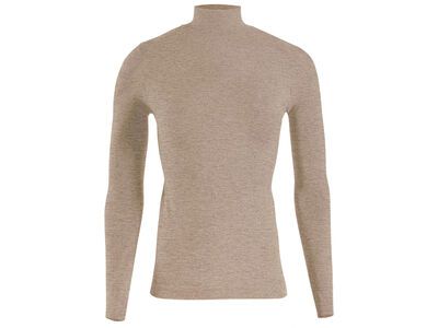 Iron-ic Cashmere Shirt with High Collar and Long Sleeves - Women, natural melange