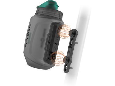 Fidlock Twist Bottle 550 Compact Antibacterial + Bike Base, transparent black/light green - Bild 1