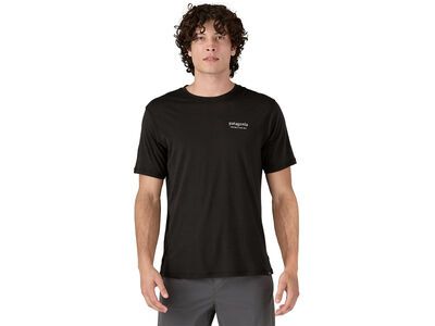 Patagonia Men's Cap Cool Merino Blend Graphic Shirt Heritage Header black