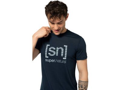 super.natural Grid Logo Tee Herren, blueberry/vapor grey - Bild 4