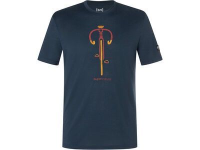 super.natural Vintage Bike Tee Herren, blueberry/high risk red/dried tobacco - Bild 1
