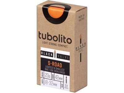Tubolito S-Tubo-Road 42 mm - 700C x 18-32 / Black Valve orange