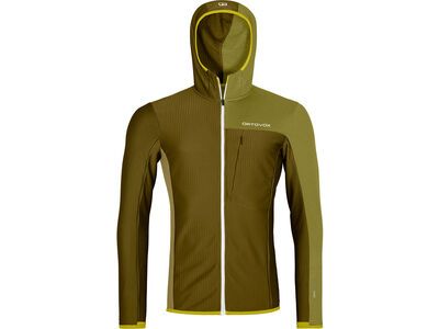 Ortovox Merino Fleece Light Grid Hooded Jacket M, green moss