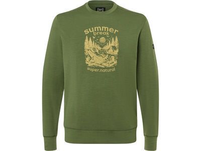 super.natural Summer Break Crew Herren, chive/dried tobacco - Bild 1
