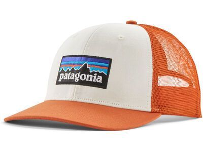 Patagonia P-6 Logo Trucker Hat white w/redtail rust