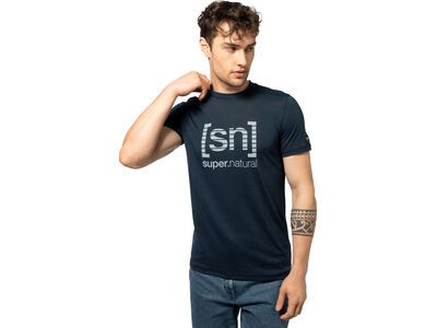 super.natural Grid Logo Tee Herren, blueberry/vapor grey - Bild 3