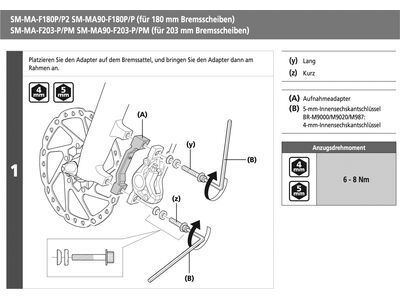 Shimano Scheibenbremsadapter von PM-Bremssattel auf PM-Gabel/-Rahmen - vorne o. hinten / 180 mm - Bild 2