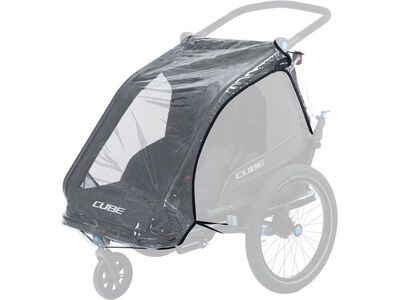 Cube Regenschutz für Kinder Fahrradanhänger Double CMPT, transparent - Bild 2