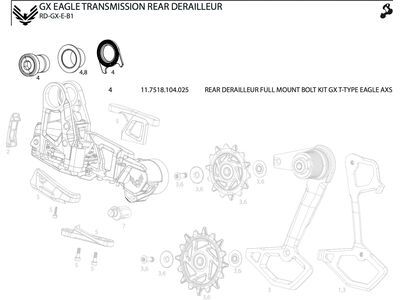 SRAM Rear Derailleur Full Mount Bolt Kit GX T-Type AXS (11.7518.104.025) - Bild 2