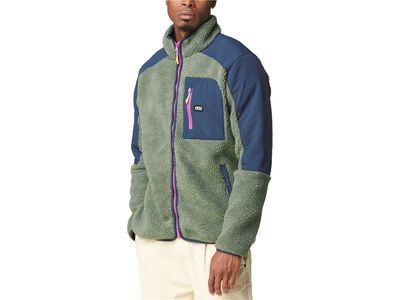 Picture Quilchena Zip Fleece, green spray dark blue