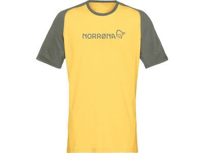 Norrona fjørå equaliser lightweight T-Shirt M's, olive night/lemon chrome
