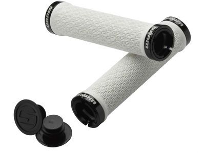 SRAM Locking Grips w/Double Clamps & End Plugs white