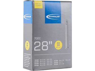 Schwalbe Schlauch SV 20 Extra Light - 28 Zoll / 700 x 18-25C / 80 mm