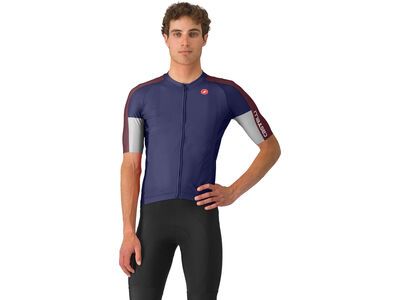 Castelli Entrata 6 Jersey belgian blue/deep bordeaux-sil