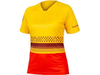 Endura Damen SingleTrack Print T-Shirt LTD, saffron yellow
