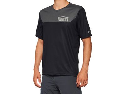 100% Airmatic Short Sleeve Jersey, black/charcoal