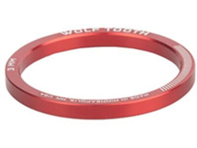 Wolf Tooth Precision Headset Spacers - 3 mm, red