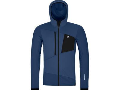 Ortovox Merino Fleece Grid Hoody M, blue nunatak - Bild 1