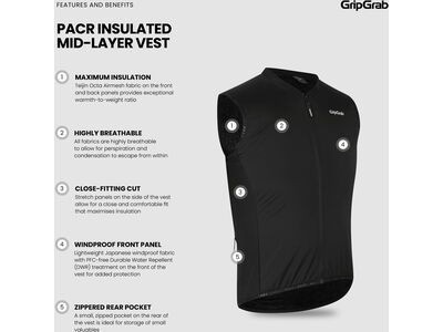 GripGrab PACR Insulated Mid-Layer Vest, black - Bild 9