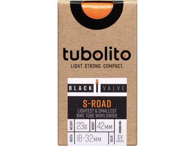 Tubolito S-Tubo-Road 42 mm - 700C x 18-32 / Black Valve, orange - Bild 2