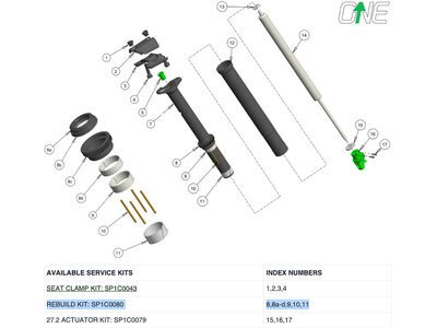 OneUp Components V2 Dropper Rebuild Kit (27.2 mm) - Bild 2