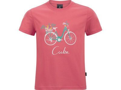 Cube Junior Organic T-Shirt Floral Bike, coral