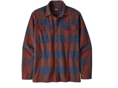 Patagonia Men’s Long-Sleeved Organic Cotton Flannel Shirt, mountain plaid: smolder blue
