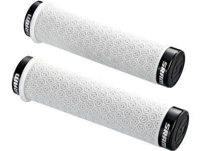 SRAM DH Silicone Locking Grips w/Double Clamps & End Plugs weiss