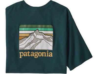 Patagonia Men's Line Logo Ridge Pocket Responsibili-Tee, dark borealis green