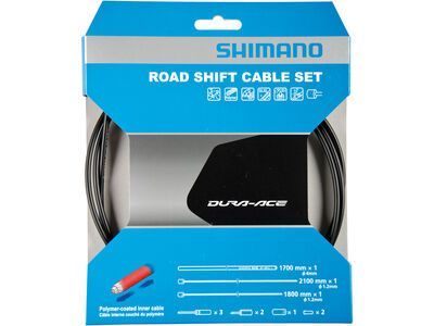 Shimano Schaltzug-Set Road Edelstahl, polymerbeschichtet - 1x 1.800 / 1x 2.100 mm, schwarz
